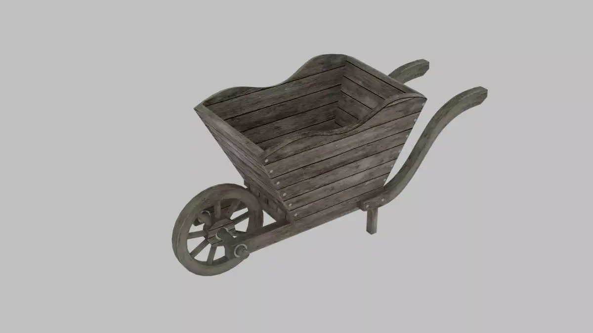 wooden old cart Low-poly 3D model buy