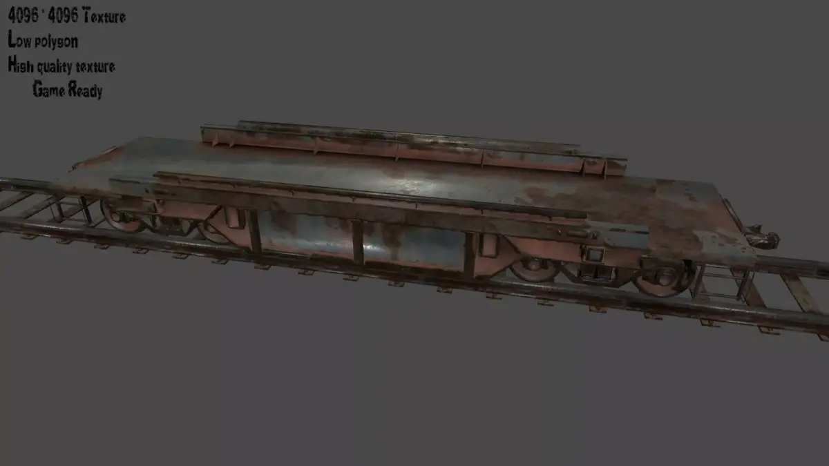 train rusty Low-poly 3D model