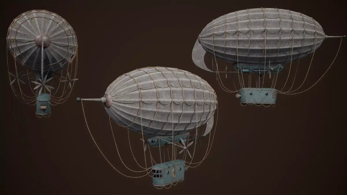 Steampunk Airship Low-poly 3D model Low-poly 3D model