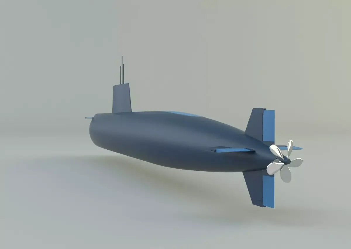 agosta 90b submarine 3d model 3D model