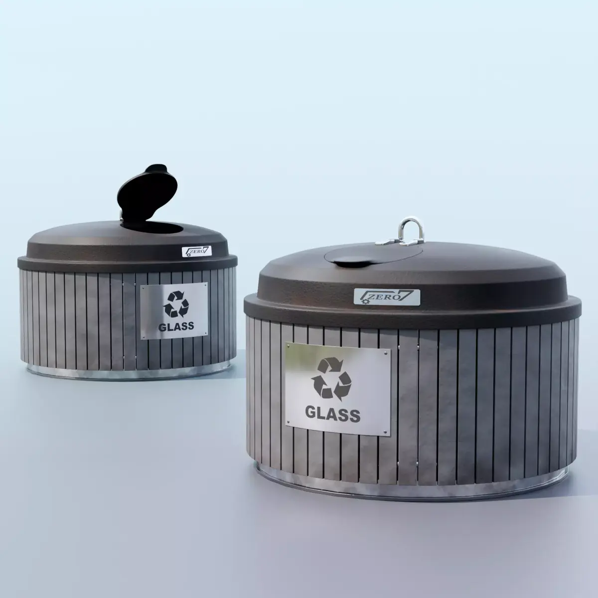Glass Garbage Bin Free 3D model