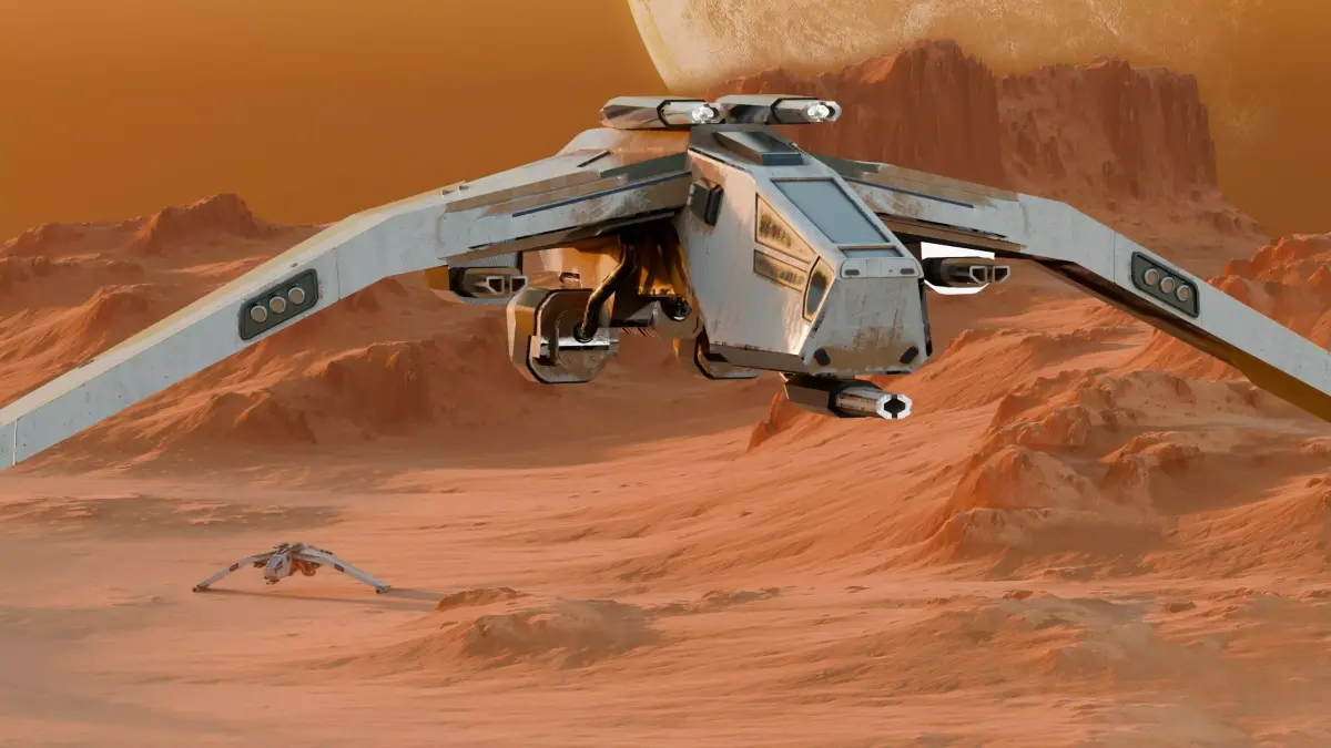  Sci-Fi Assault Spaceship Low-poly 3D model