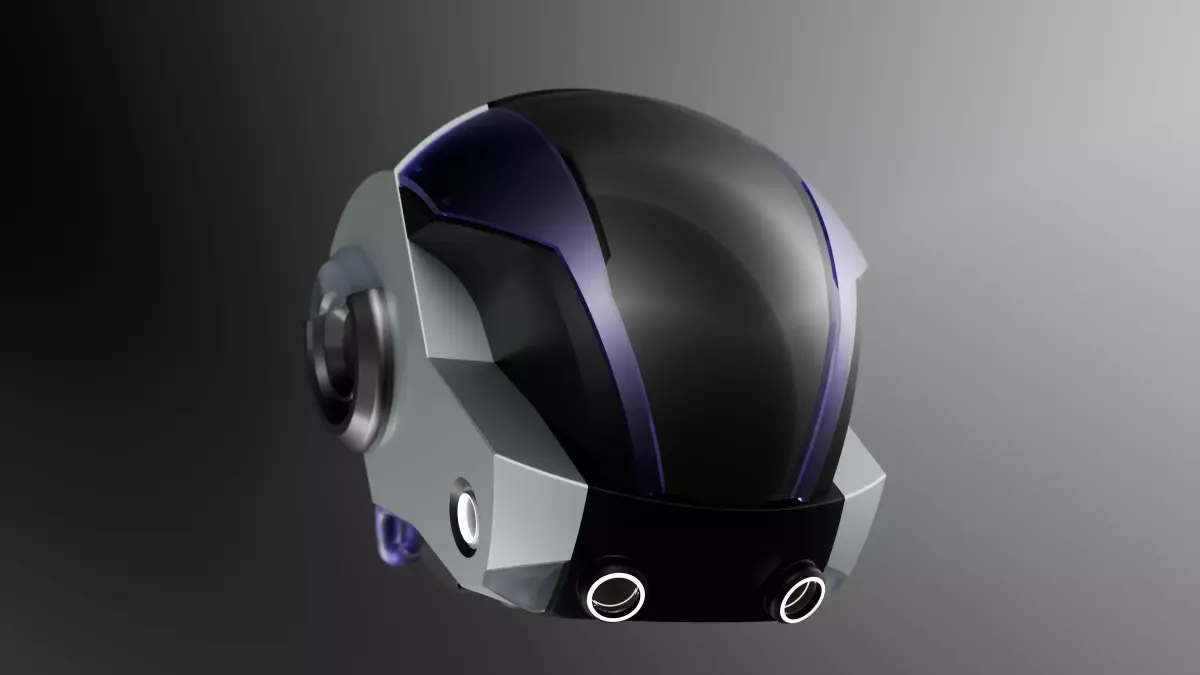 SCIFI Futuristic 3D Helmet Model Blender Low-poly 3D model