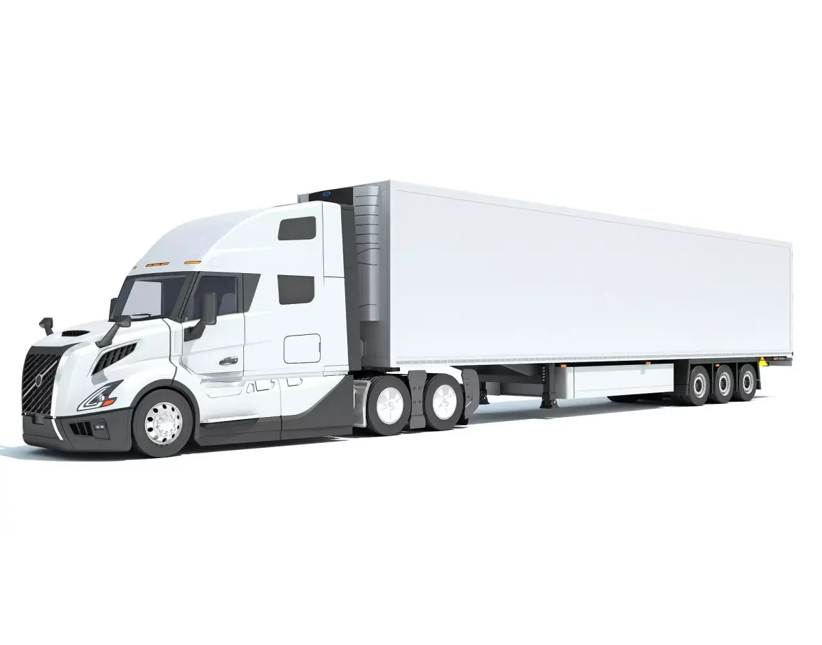 2024 Semi Truck with Refrigerator Trailer 3D model