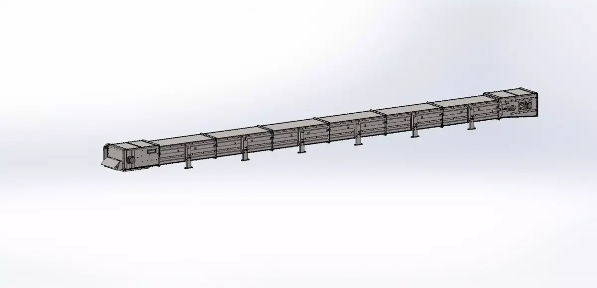 750 x  550 x 13500 mm chain conveyor 3D model