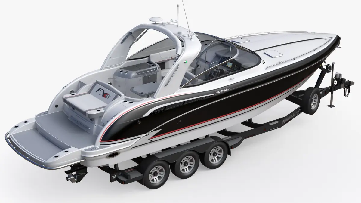 Formula 350 FX Luxury Sport Boat and Trailer Phoenix 3D model
