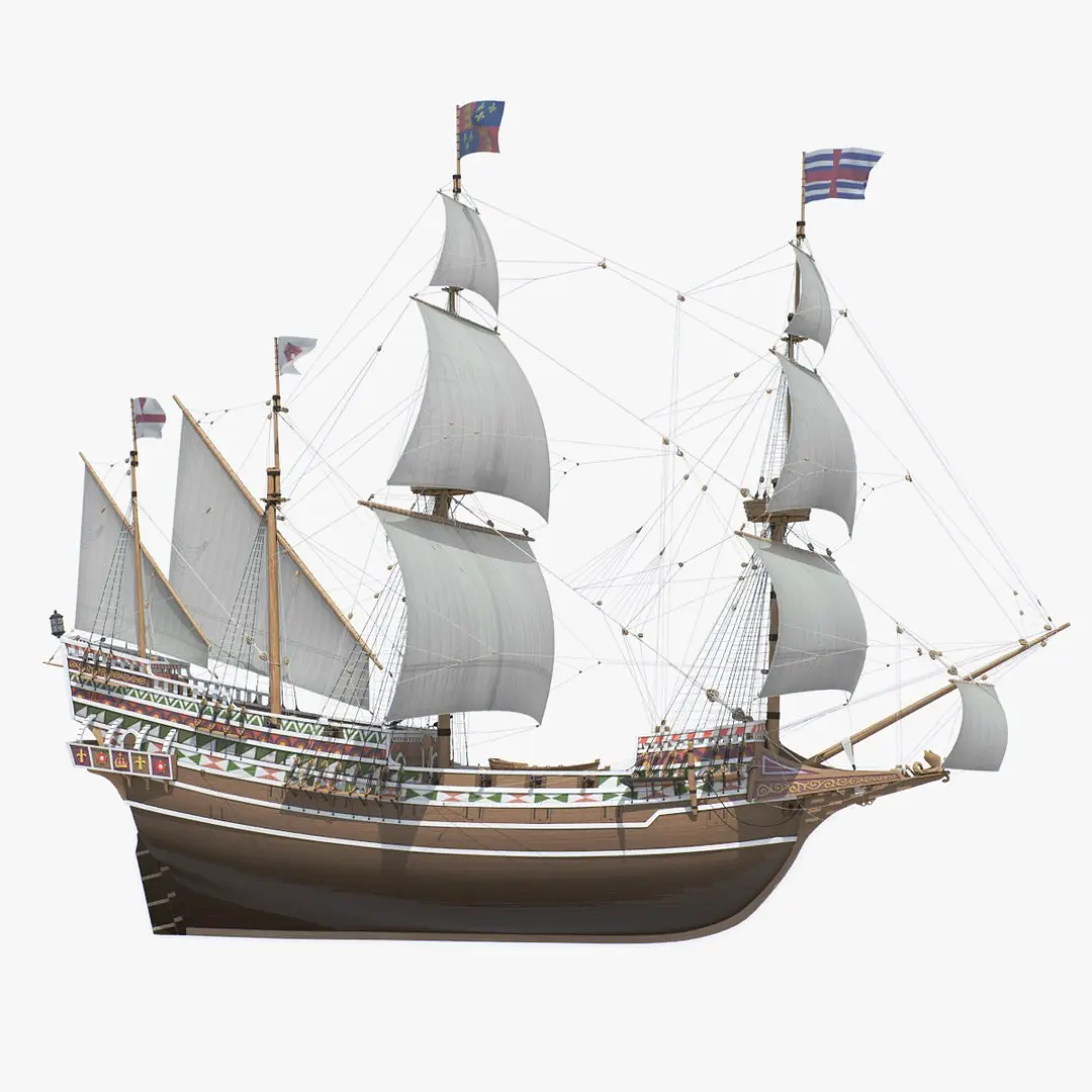 English Galleon HMS Revenge 1577 3D model