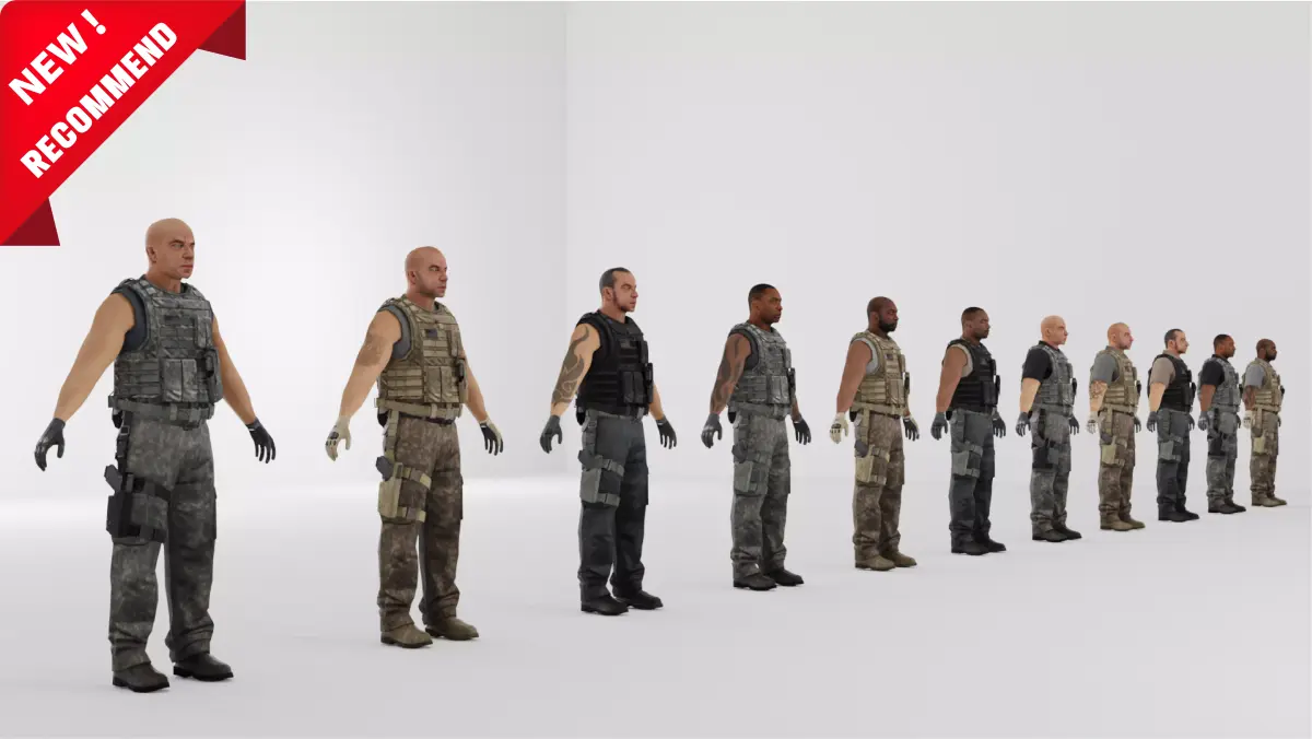 Soldier Low-poly 3D model Low-poly 3D model