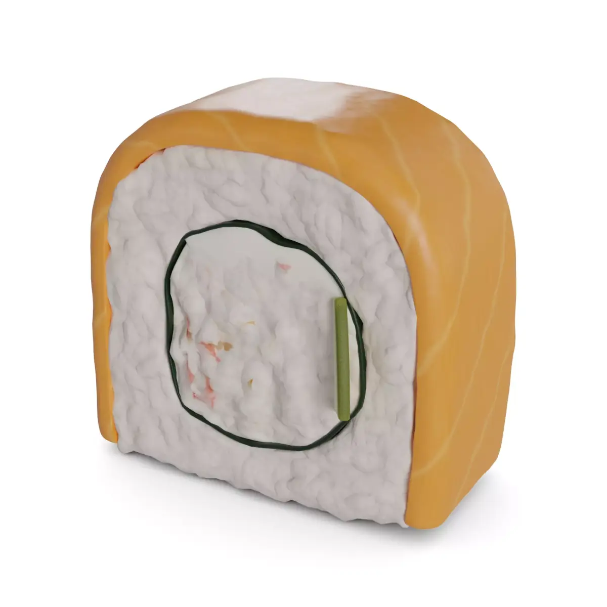 Sushi Salmon crab sticks cucumber cream 3D model