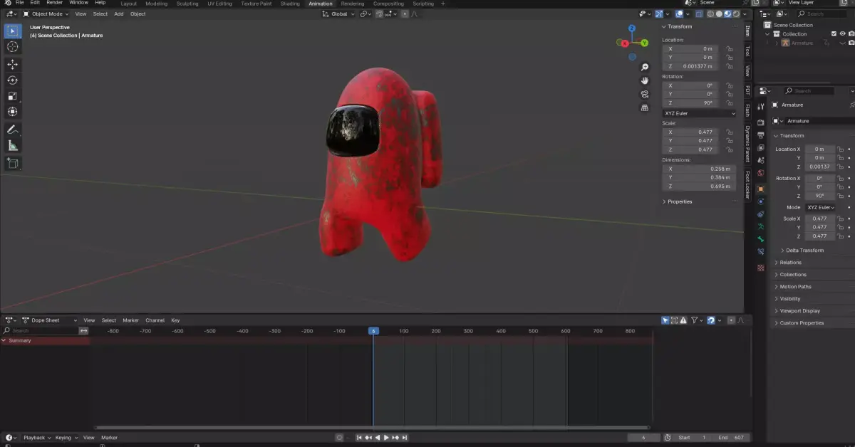 AMONG US MODEL Low-poly 3D model