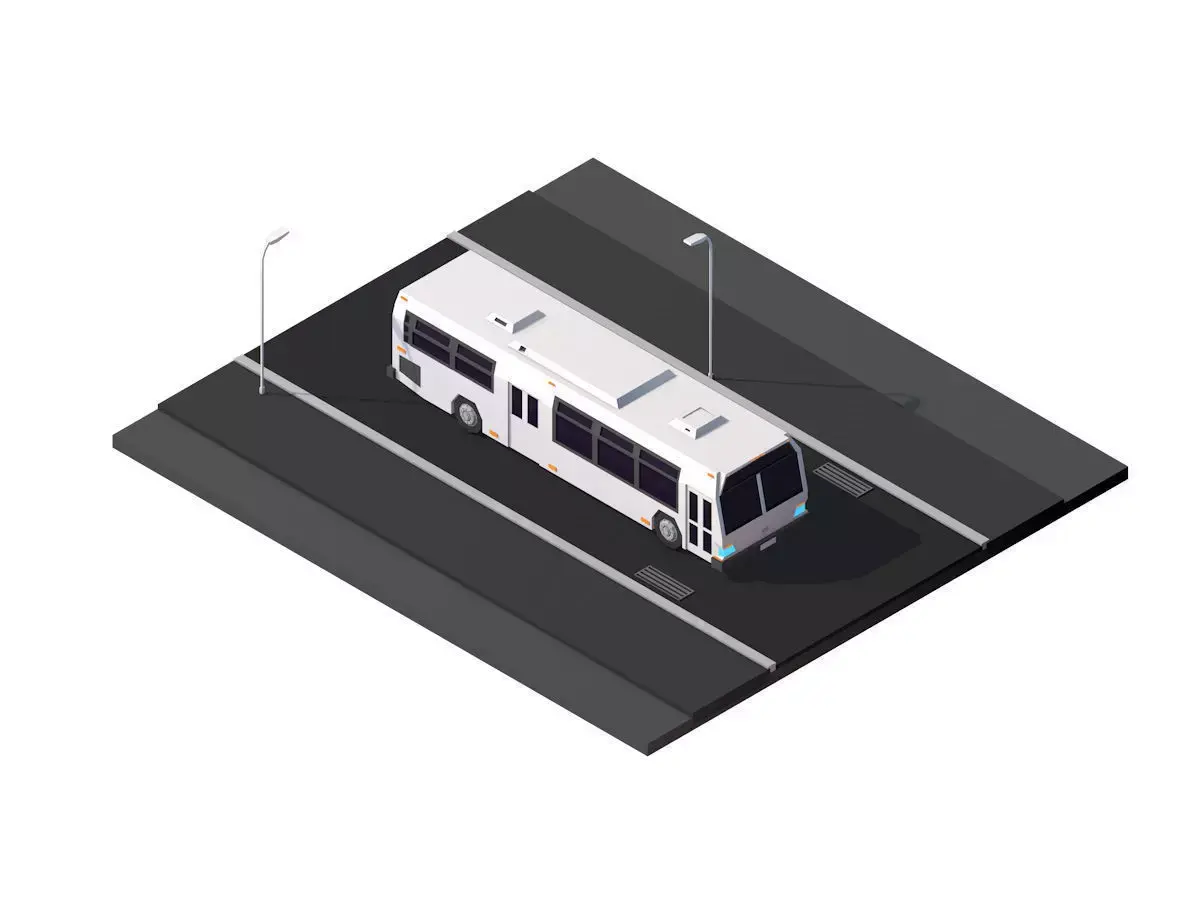 Cartoon Low Poly New York City Bus Low-poly 3D model
