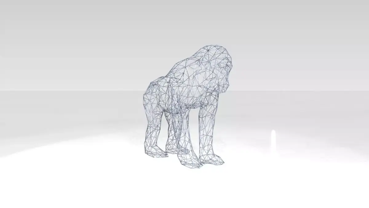 Monkey Wireframe 3D model