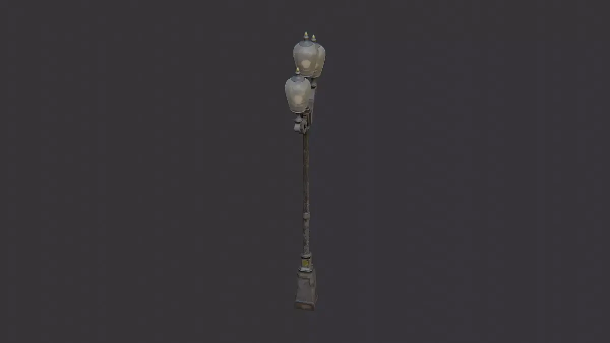Wet Street Lamp Post Exterior Model Low-poly 3D model