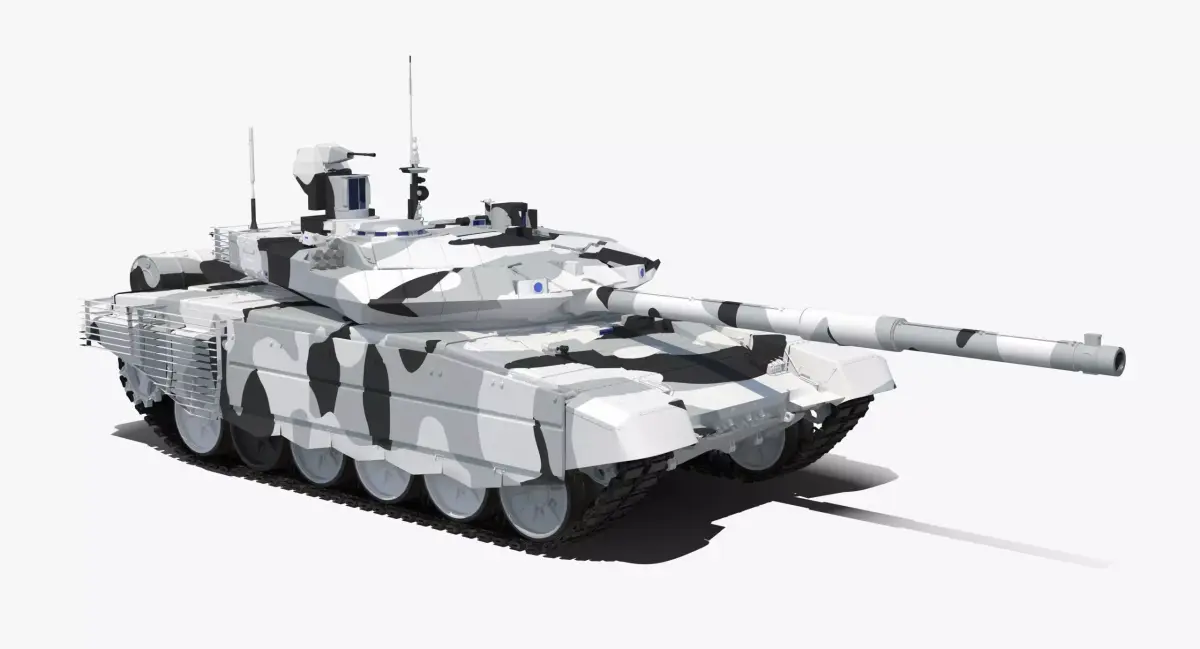 T-90 MS Winter Clean Low-poly 3D model