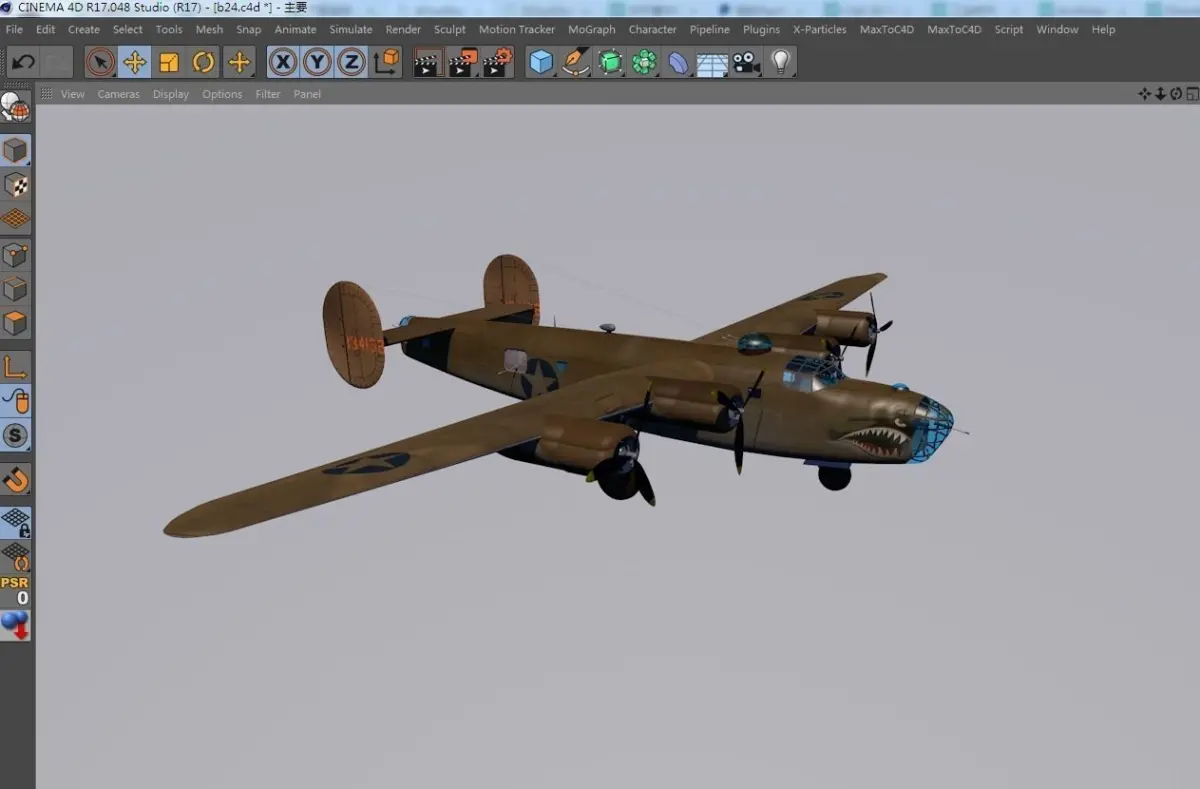 Consolidated B-24 Liberator Aircraft  Low-poly 3D model