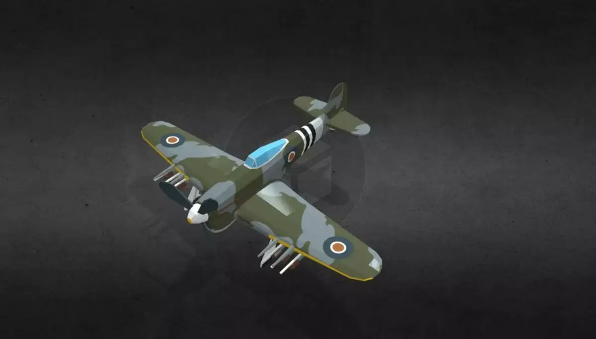 Hawker Typhoon EK139N Low-poly 3D model