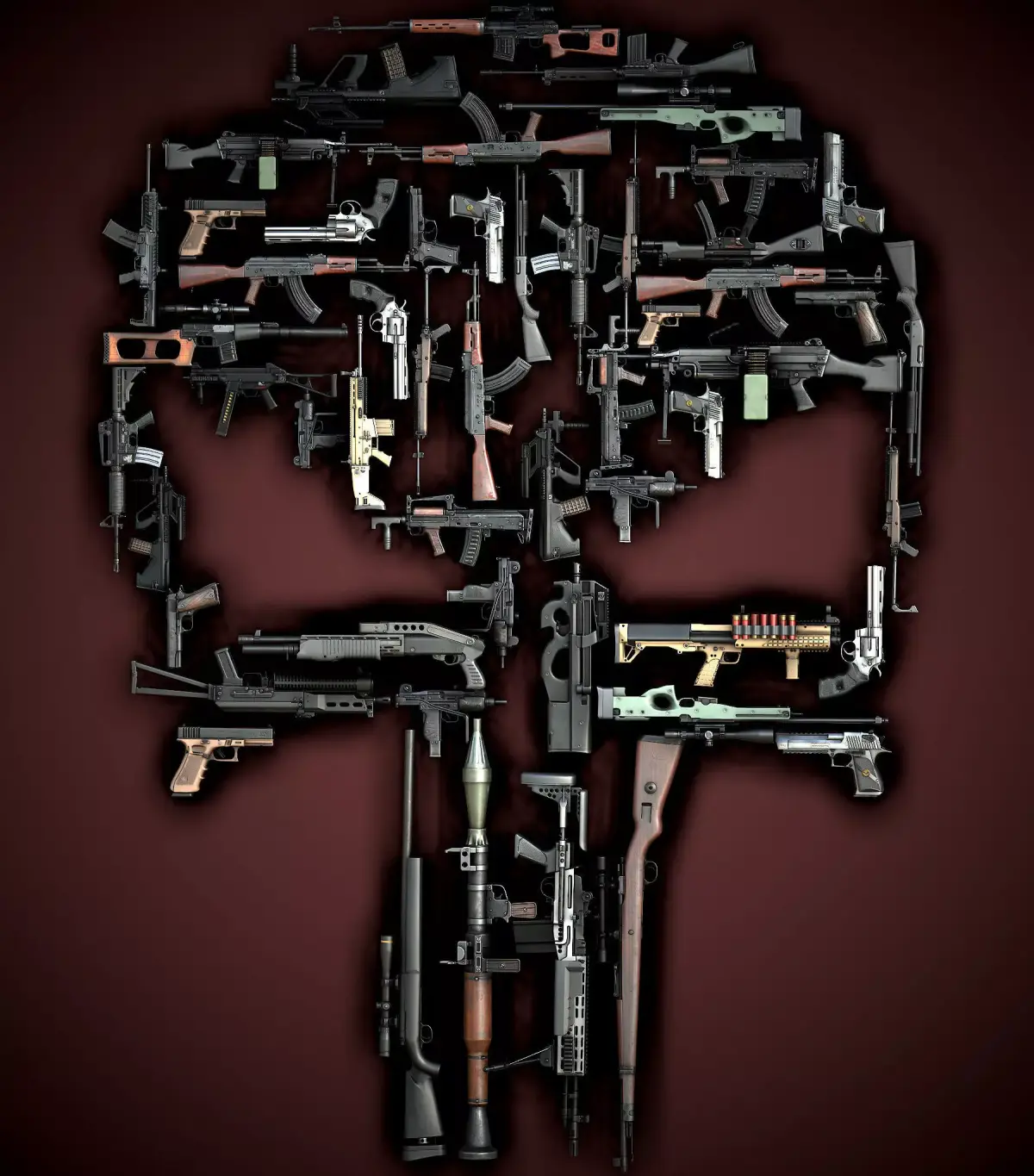 Modern AAA Mega all in one 30 weapons pack Game-Ready PBR Low-poly 3D model