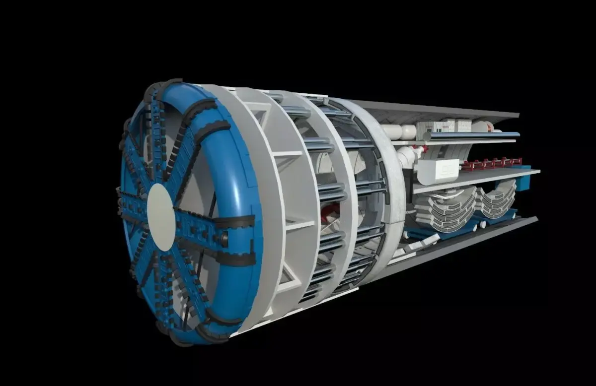 Tunnel Boring Machine Low-poly 3D model purchase