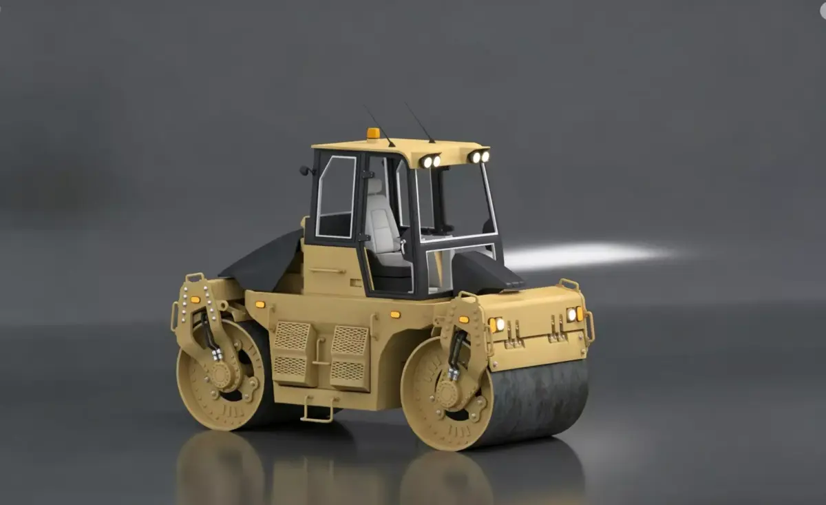 Double-drum vibratory roller 3D model