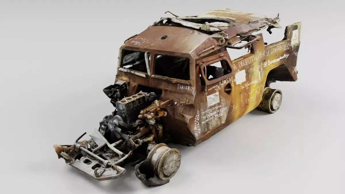 Tigr or Tiger infantry mobility vehicle destroyed in Ukraine  3D model