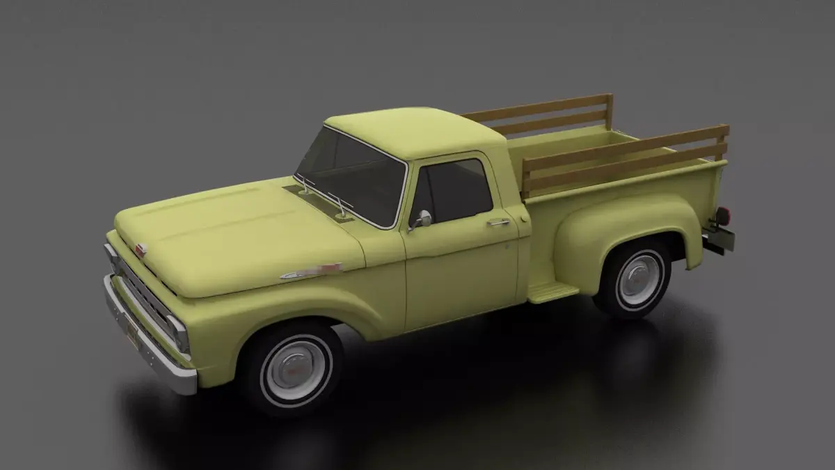 F-Series F-100 Flareside Pickup 1961 Low-poly 3D model
