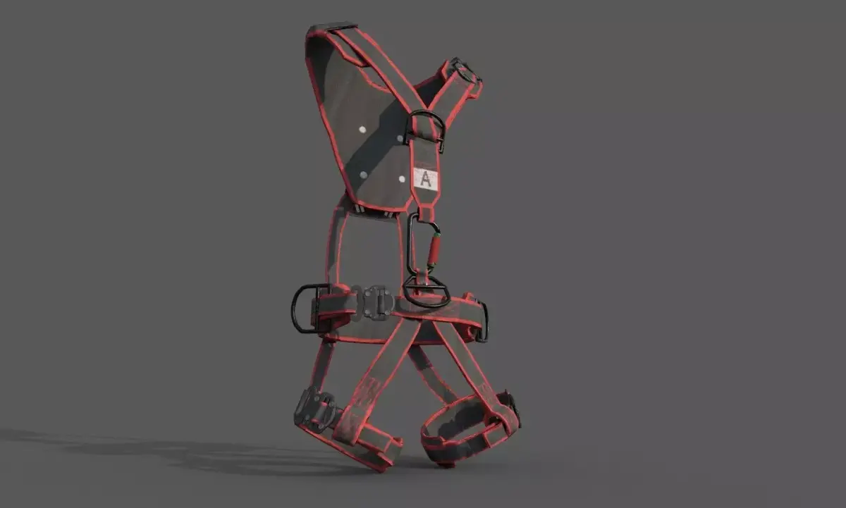 Safety Harness Industrial PPE Equipment PBR Textures GameReady Low-poly 3D model