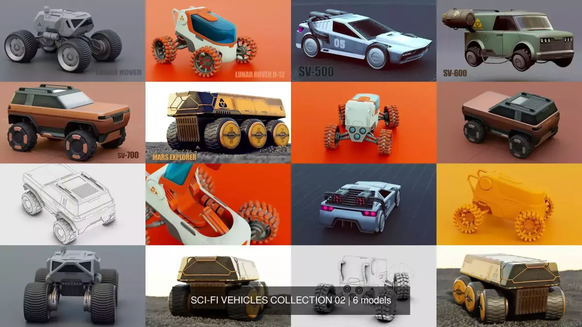 SCI-FI VEHICLES COLLECTION 02 3D Model Pack
