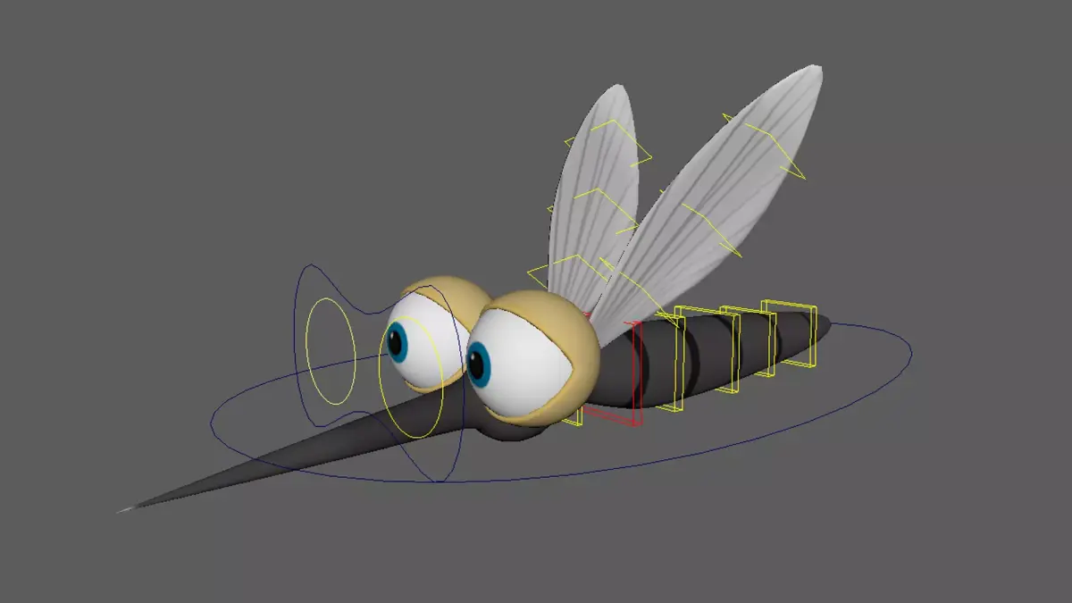 Asset - Cartoons - Animal - Insect - Mosquito - Rig 3D model