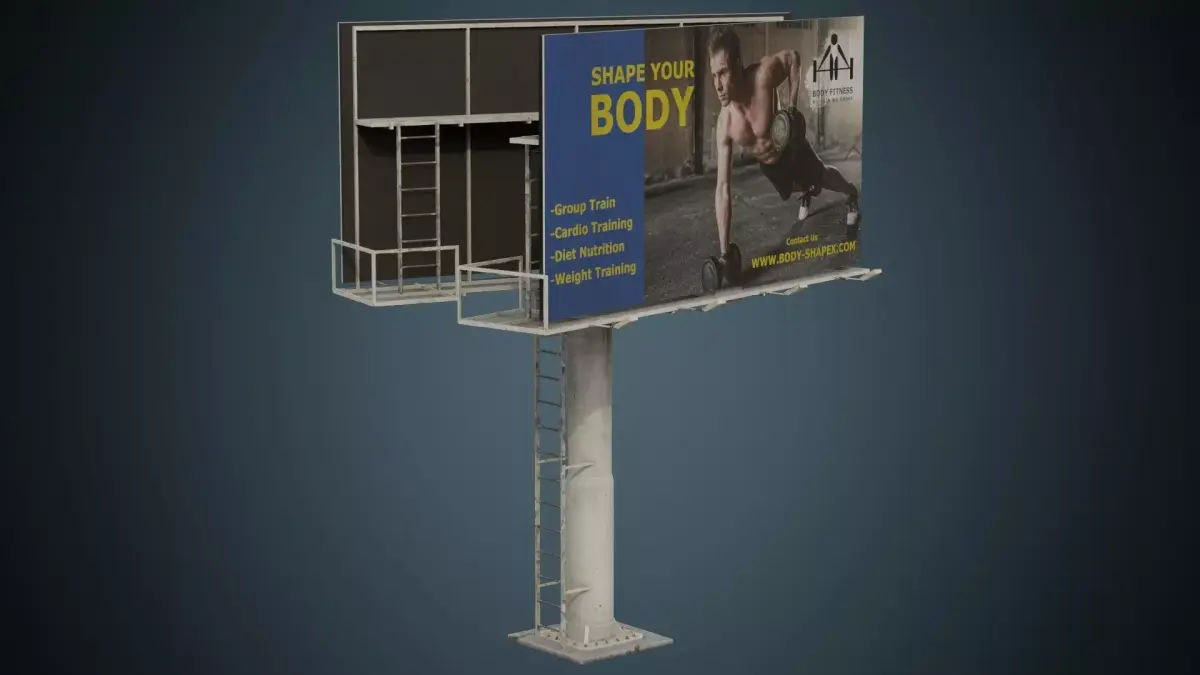 Billboard 2C Low-poly 3D model