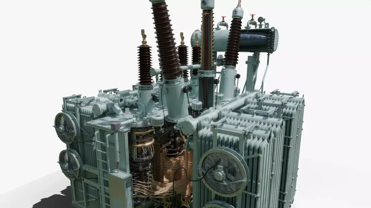 High Voltage Power Distribution Transformer Low-poly 3D model purchase