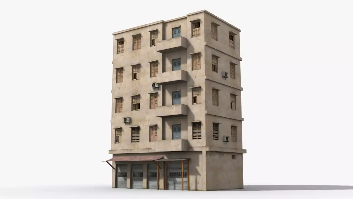 Arab Middle East Building x9 Low-poly 3D model