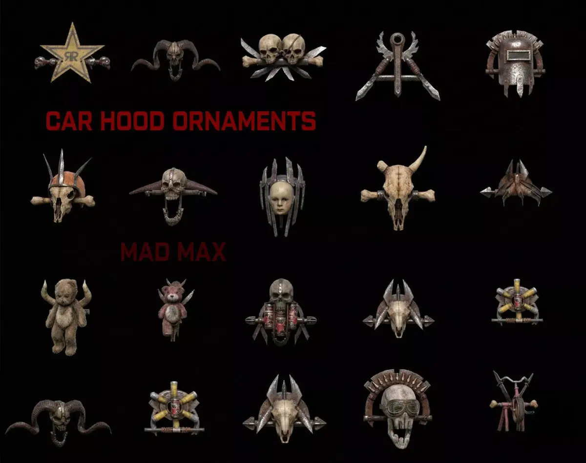 Car Hood Ornaments Mad Max Style   Low-poly 3D model
