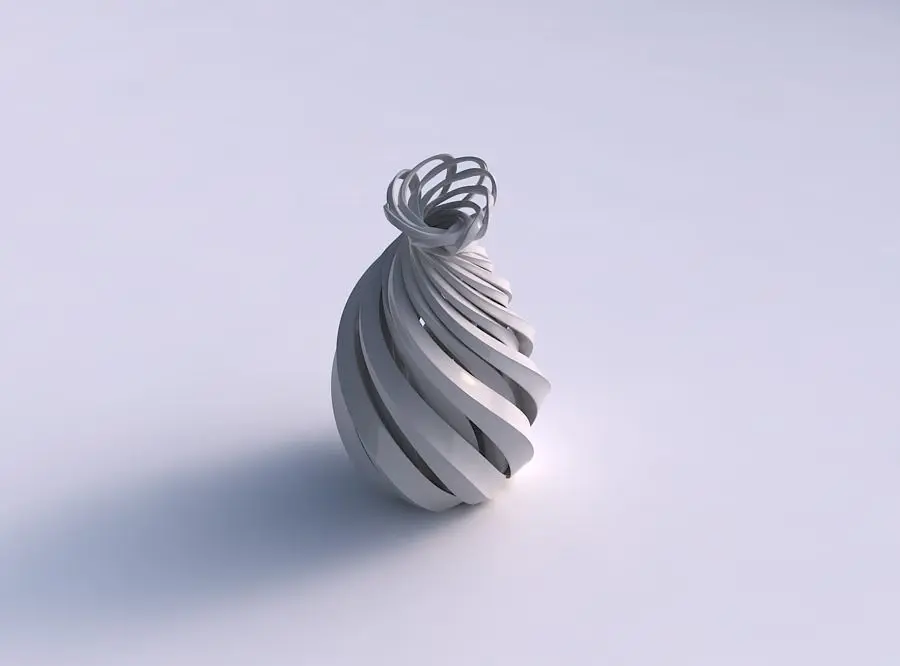 Vase double twiste with sharp edges and squeezed top part pim... 3D print model