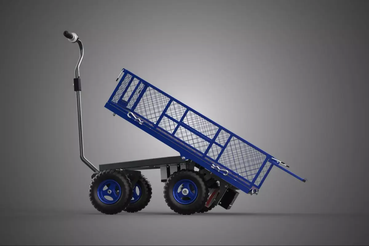 ELECTRIC MOTORIZED TIPPING TILTED TROLLEY WHEELBARROW CARRIER EV 3D model