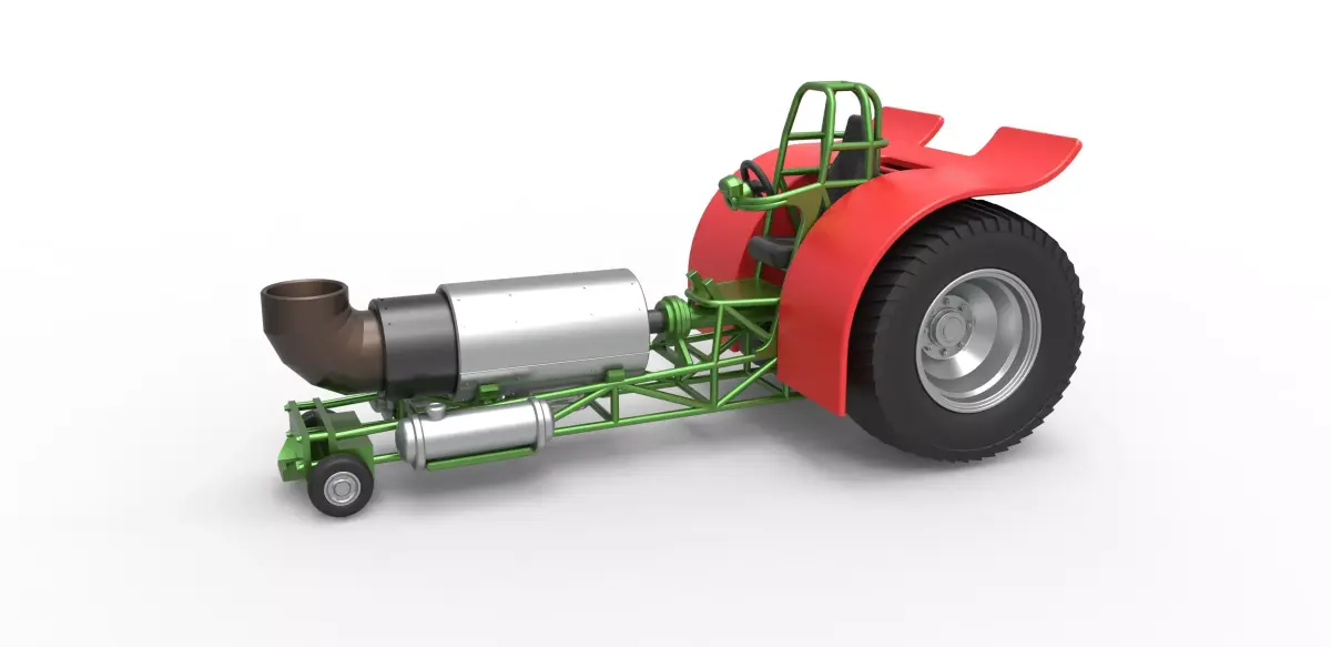 Pulling tractor with single jet engine Scale 1 to 25 3D print model