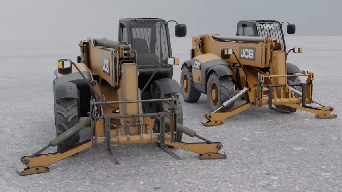 JCB Telehandler Low-poly 3D model