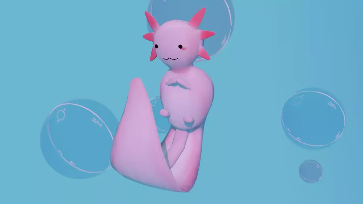 Cute low poly Axolotl Low-poly 3D model