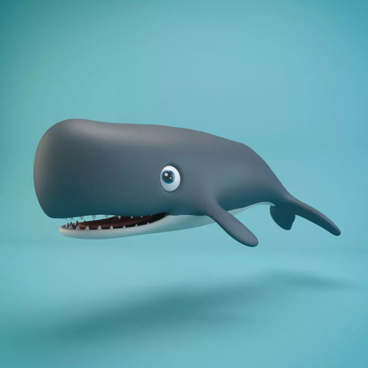 Cartoon Whale Low-poly 3D model buy