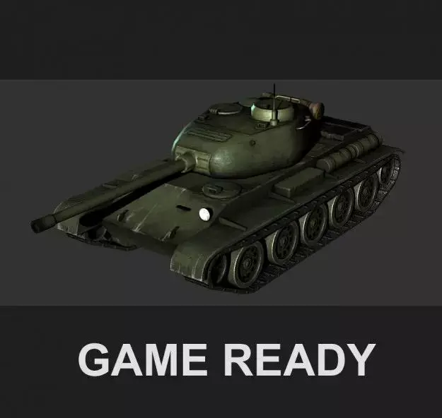 Tank T-44 Low-poly 3D model