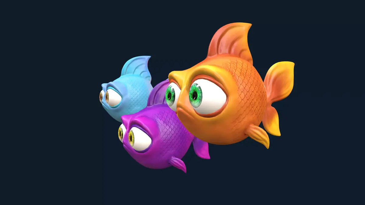Cartoon Fish Low-poly 3D model 4