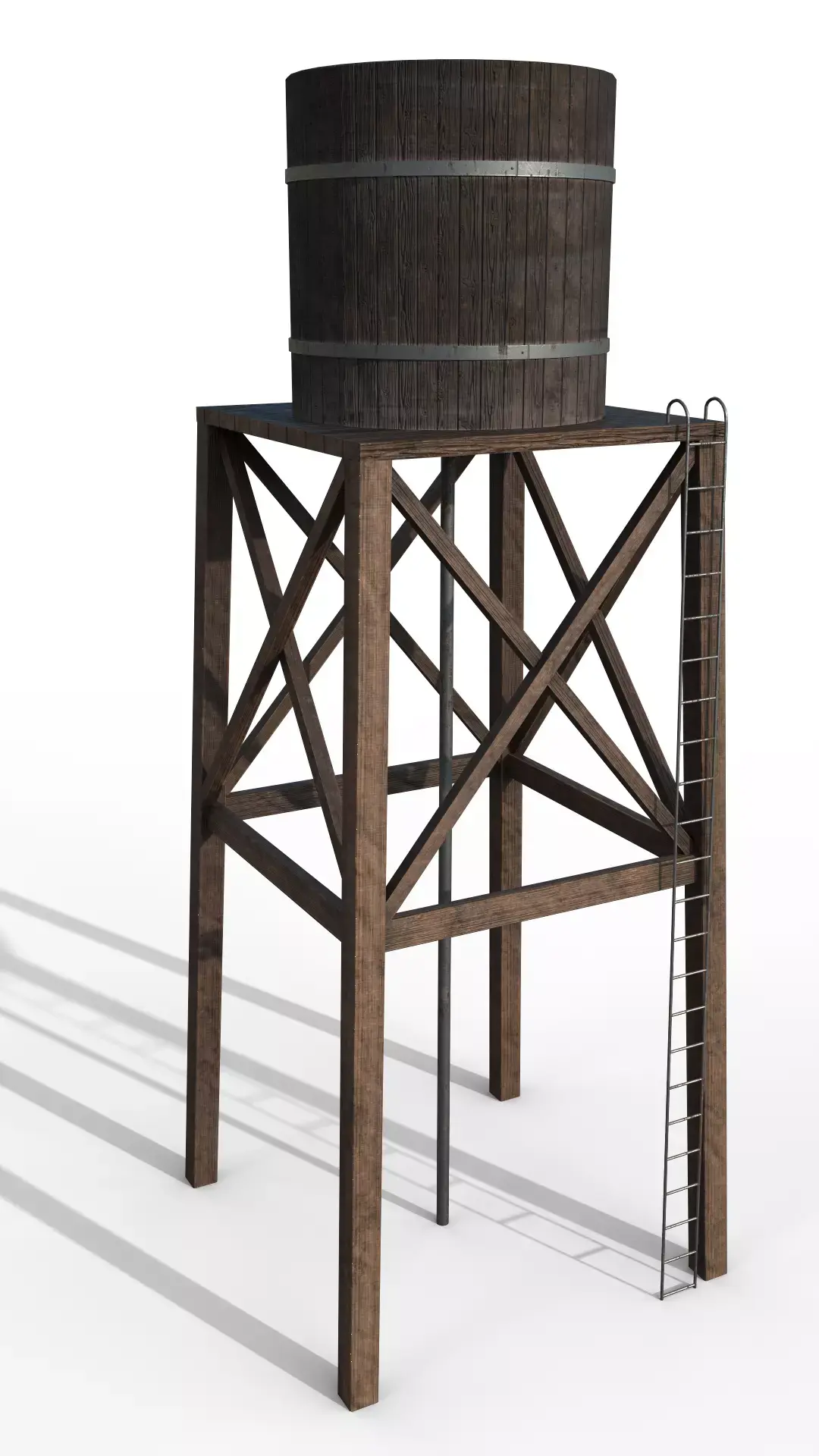 Old Water Tower Low-poly 3D model