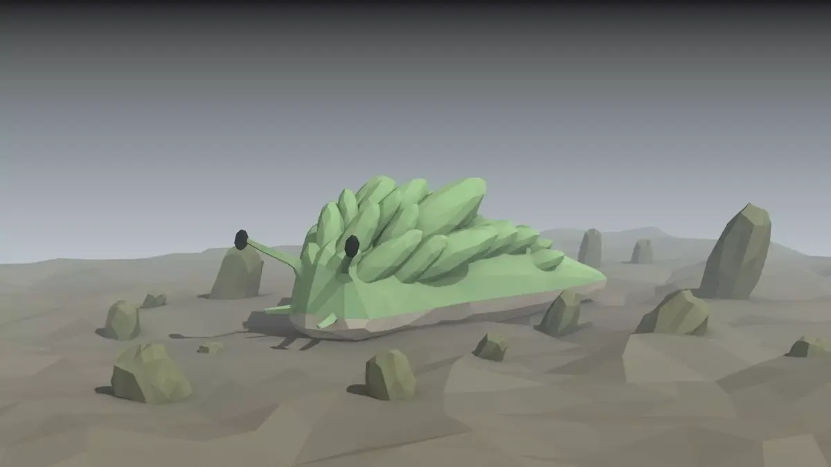 low poly alien snail Low-poly 3D model