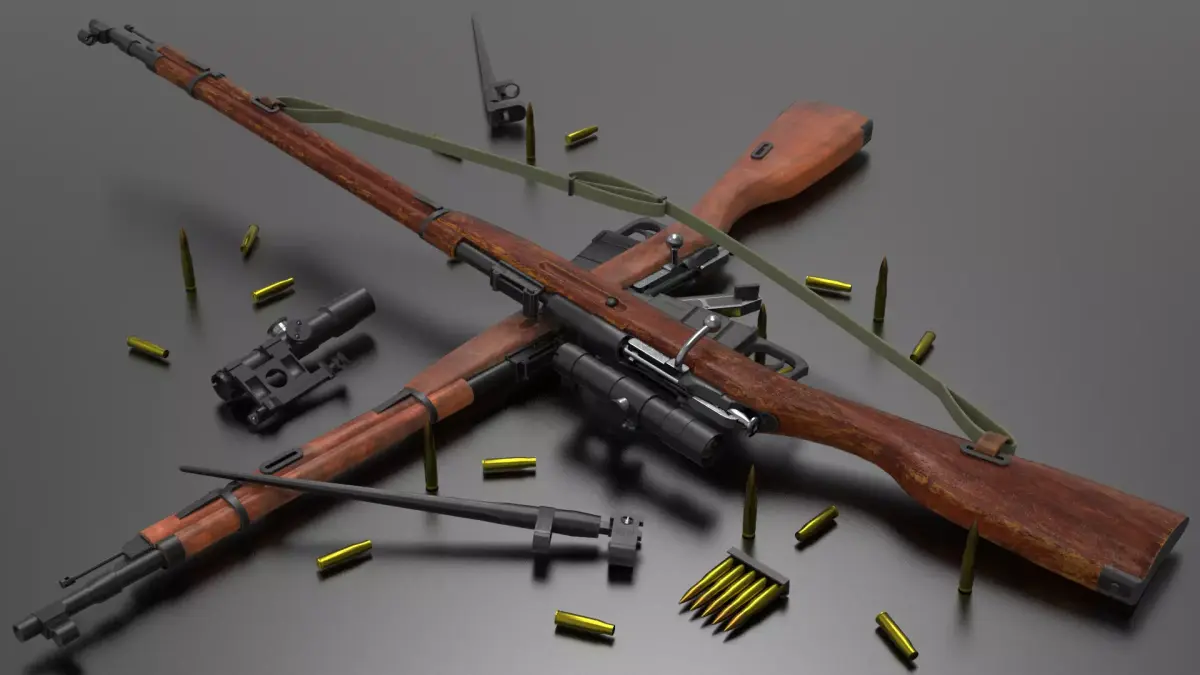m1891 Sniper Rifles Fps - Tps Low-poly 3D model