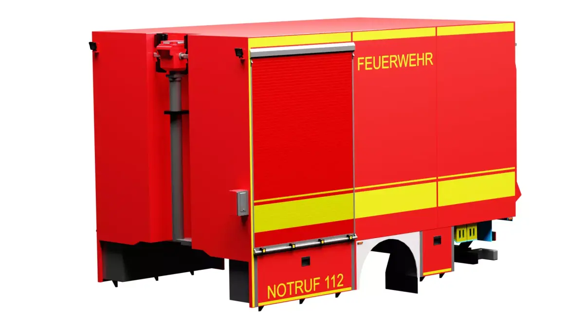 Feuerwehr Logistik Aufbau klein 3D model