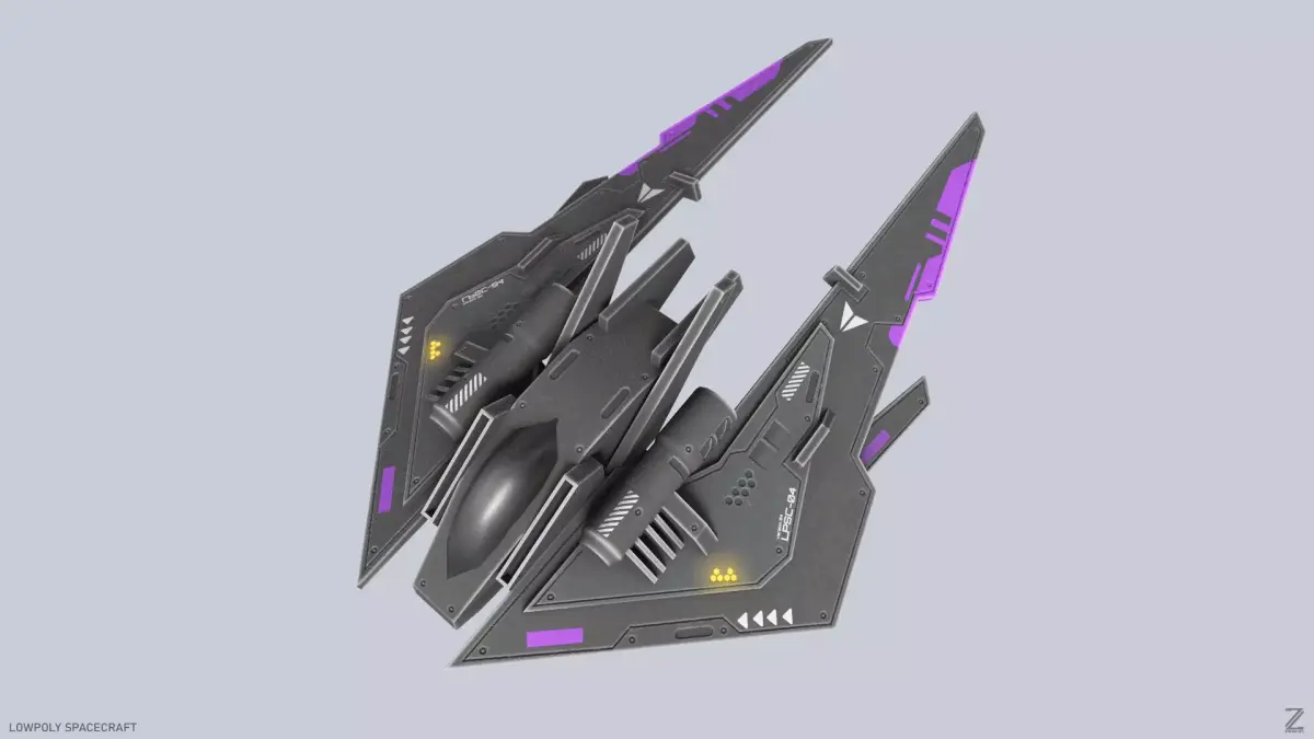 Low poly spacecraft Low-poly 3D model get