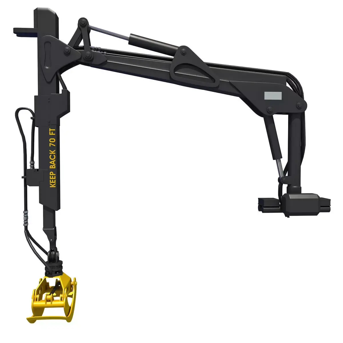 Yellow Forwarder Crane 3D model