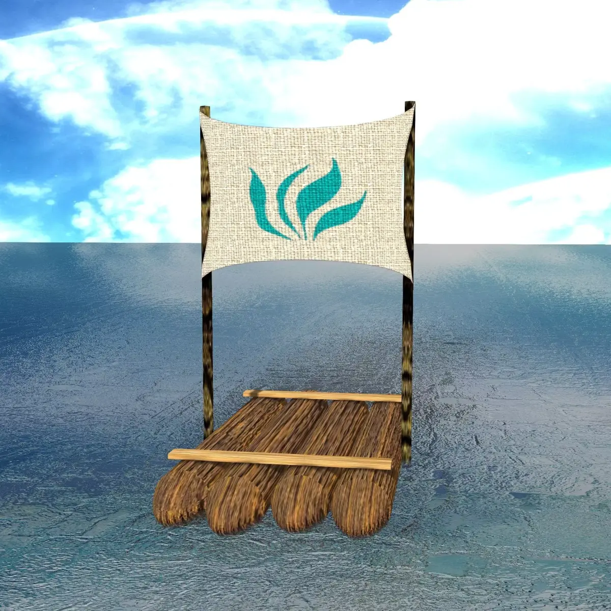 Sail Raft Low-poly 3D model