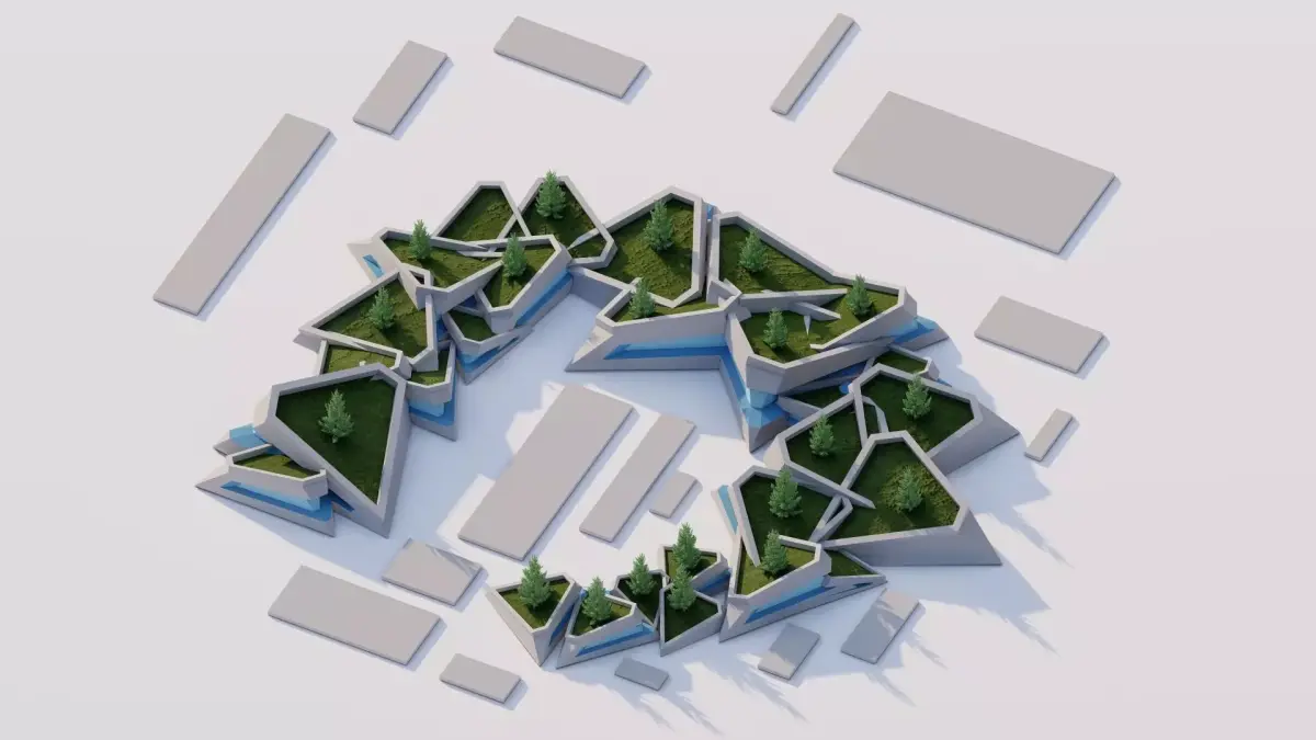 public park-Private Park Landscape 3D model 9