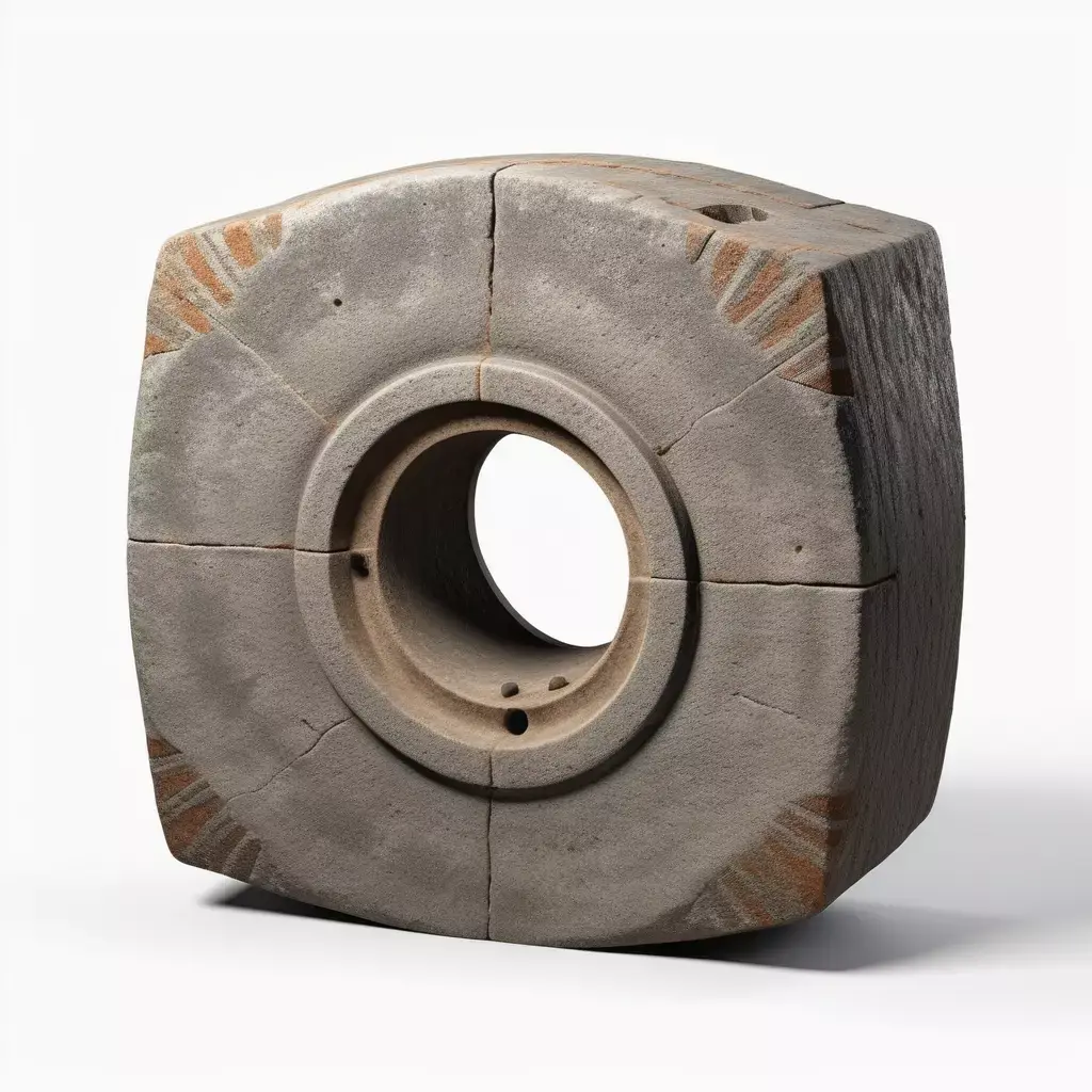Aged Stone Industrial Wheel Asset 3D model