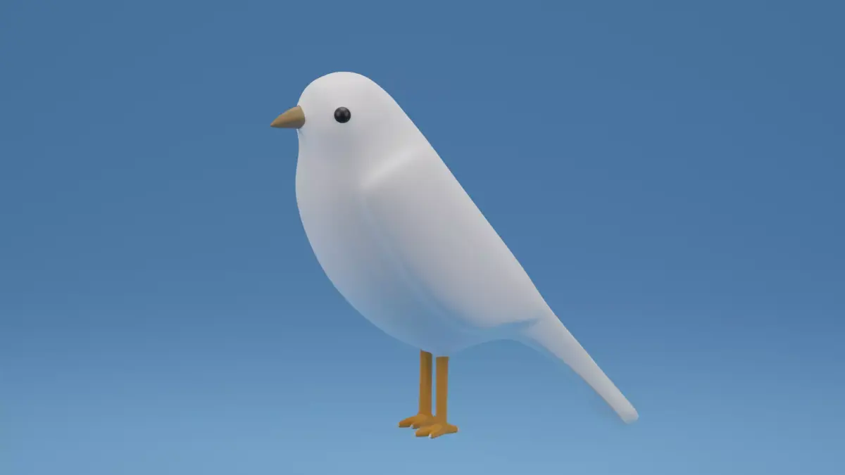 Cartoon Cute Bird Sparrow 3D model